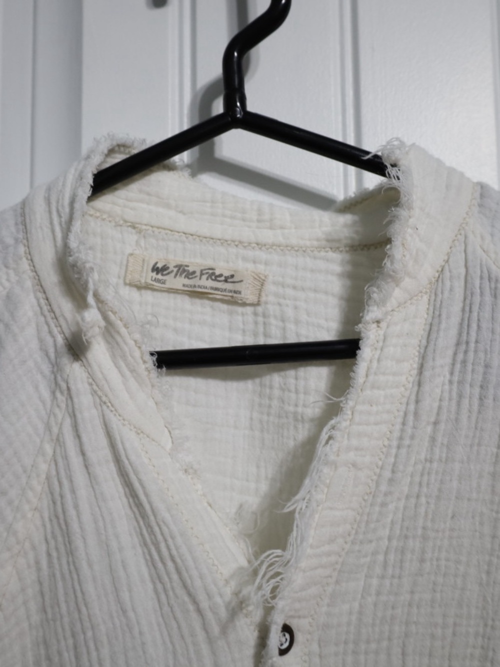 FREE PEOPLE SUMMER DAYDREAM COTTON BUTTON DOWN TOP WOMENS SIZE LARGE - Picture 10 of 14